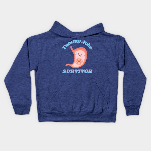 Cute Kawaii Tummy Ache Survivor Kids Hoodie by Enriched by Art